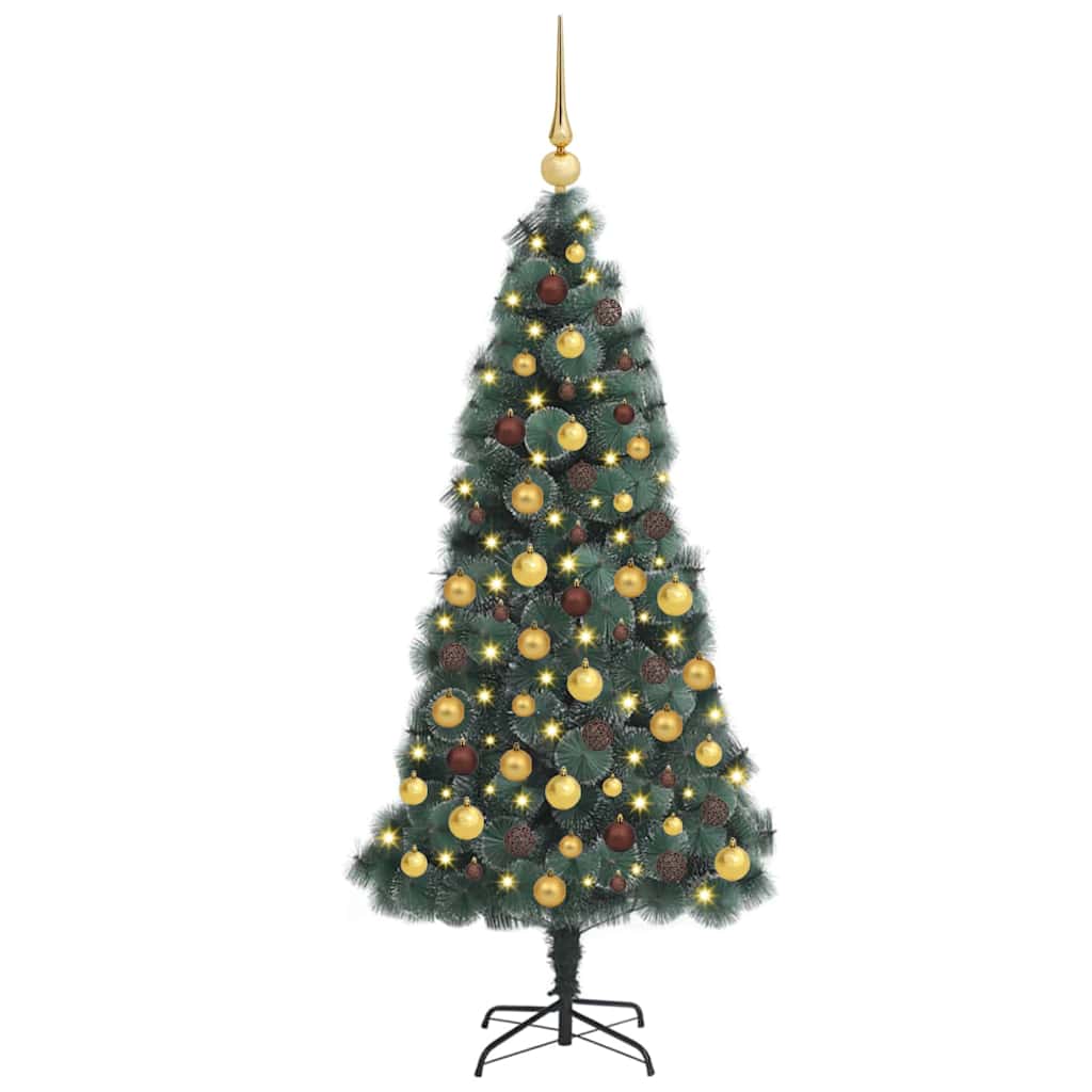 Artificial Pre-lit Christmas Tree with Ball Set Green 59.1" PET