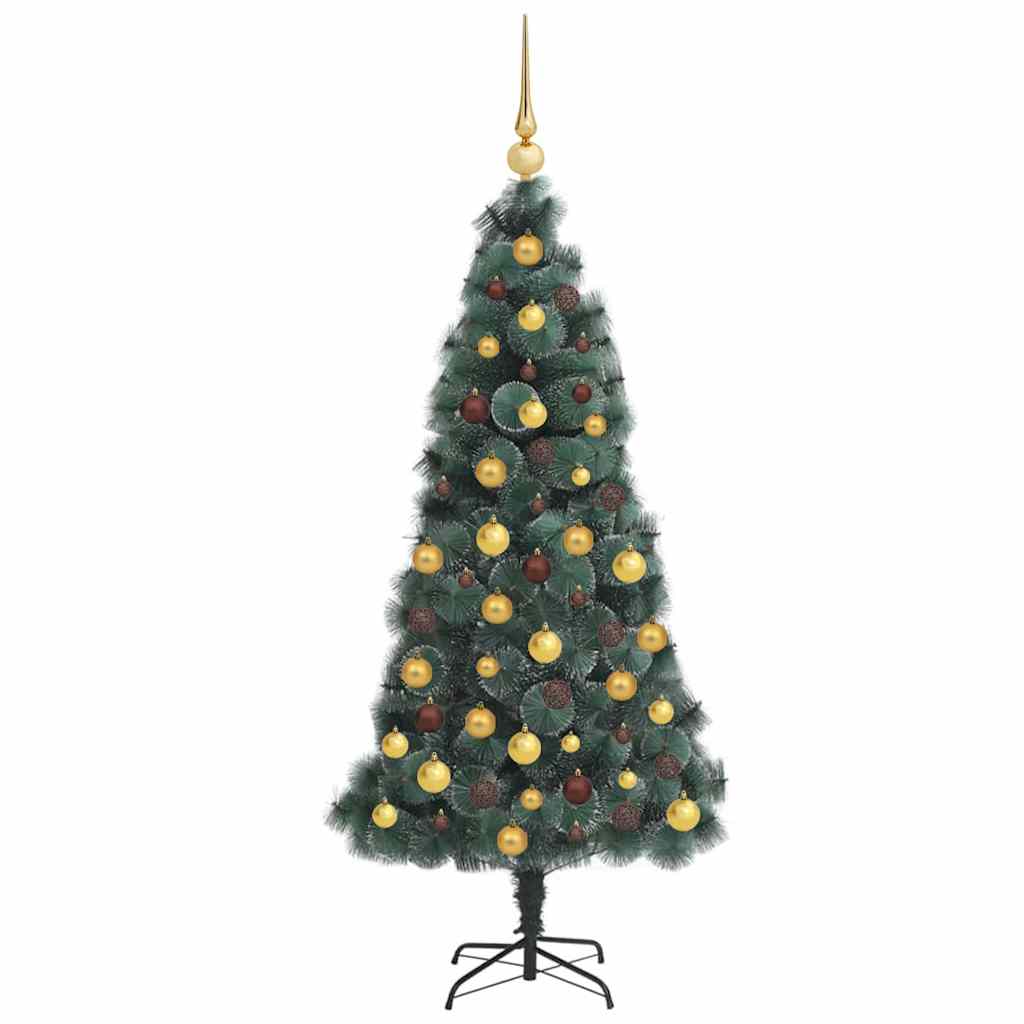 Artificial Pre-lit Christmas Tree with Ball Set Green 59.1" PET