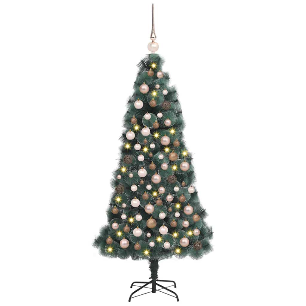 Artificial Pre-lit Christmas Tree with Ball Set Green 59.1" PET