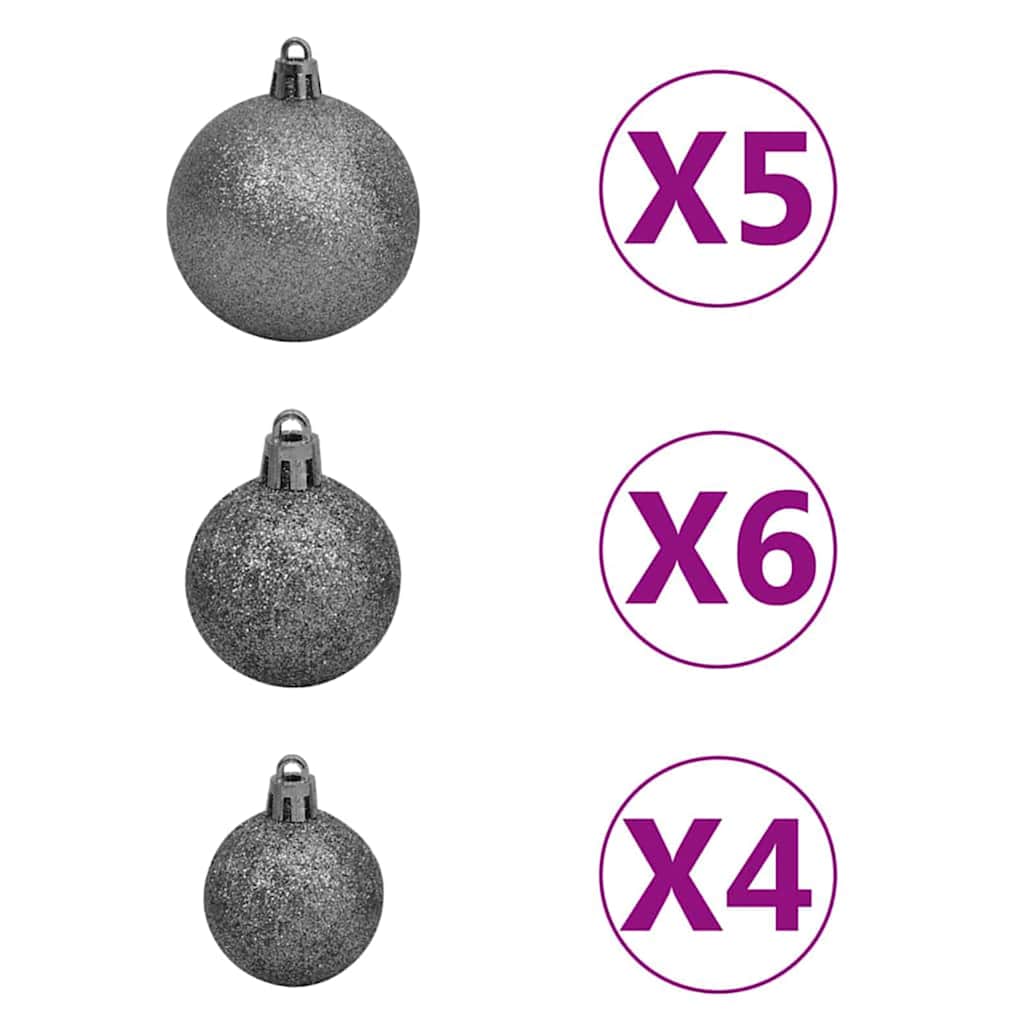 Artificial Pre-lit Christmas Tree with Ball Set Green 59.1" PET