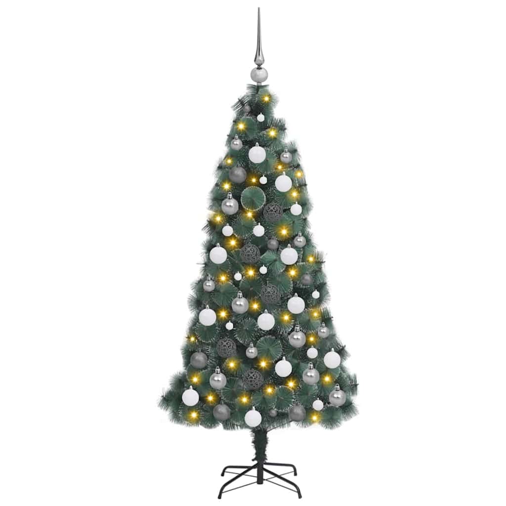Artificial Pre-lit Christmas Tree with Ball Set Green 59.1" PET