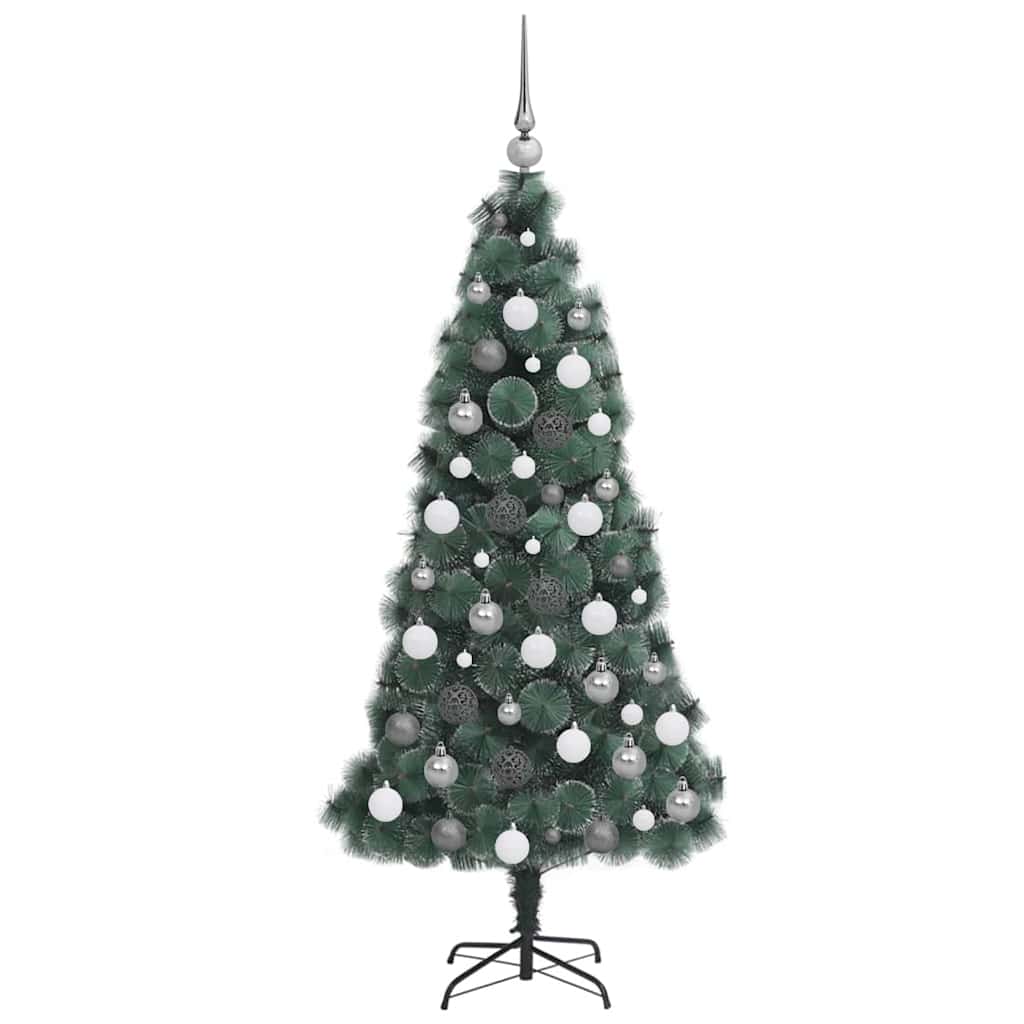 Artificial Pre-lit Christmas Tree with Ball Set Green 59.1" PET