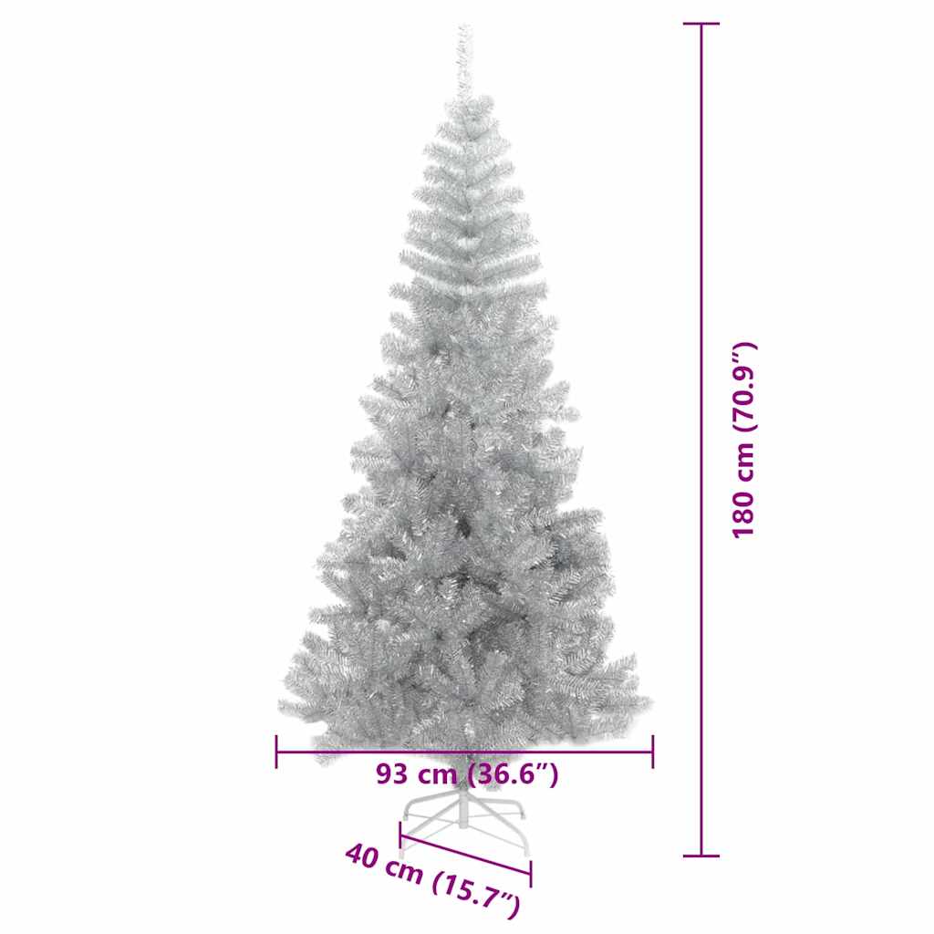 Christmas Tree with 300 LEDs with Stand Silver 70.9" PET
