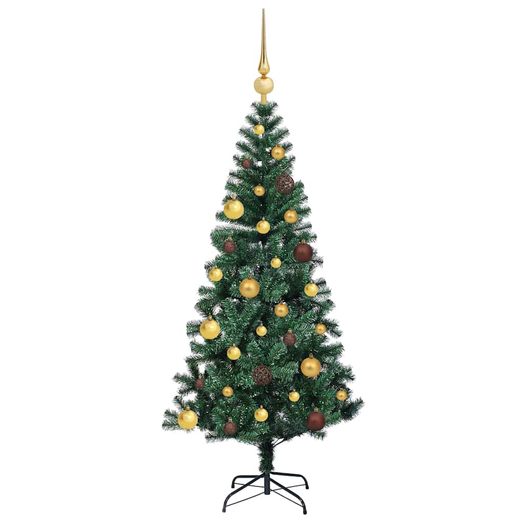 Artificial Pre-lit Christmas Tree Green 59.1" PVC and Metal