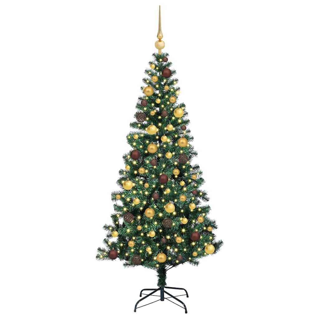 Artificial Pre-lit Christmas Tree Green 70.9" PVC and Metal