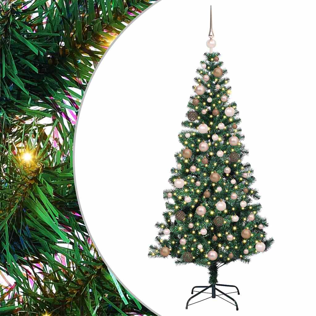 Artificial Pre-lit Christmas Tree Green 70.9" PVC and Metal