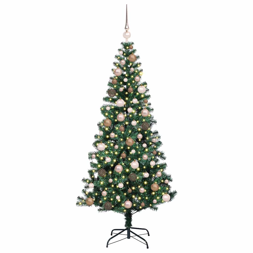 Artificial Pre-lit Christmas Tree Green 70.9" PVC and Metal