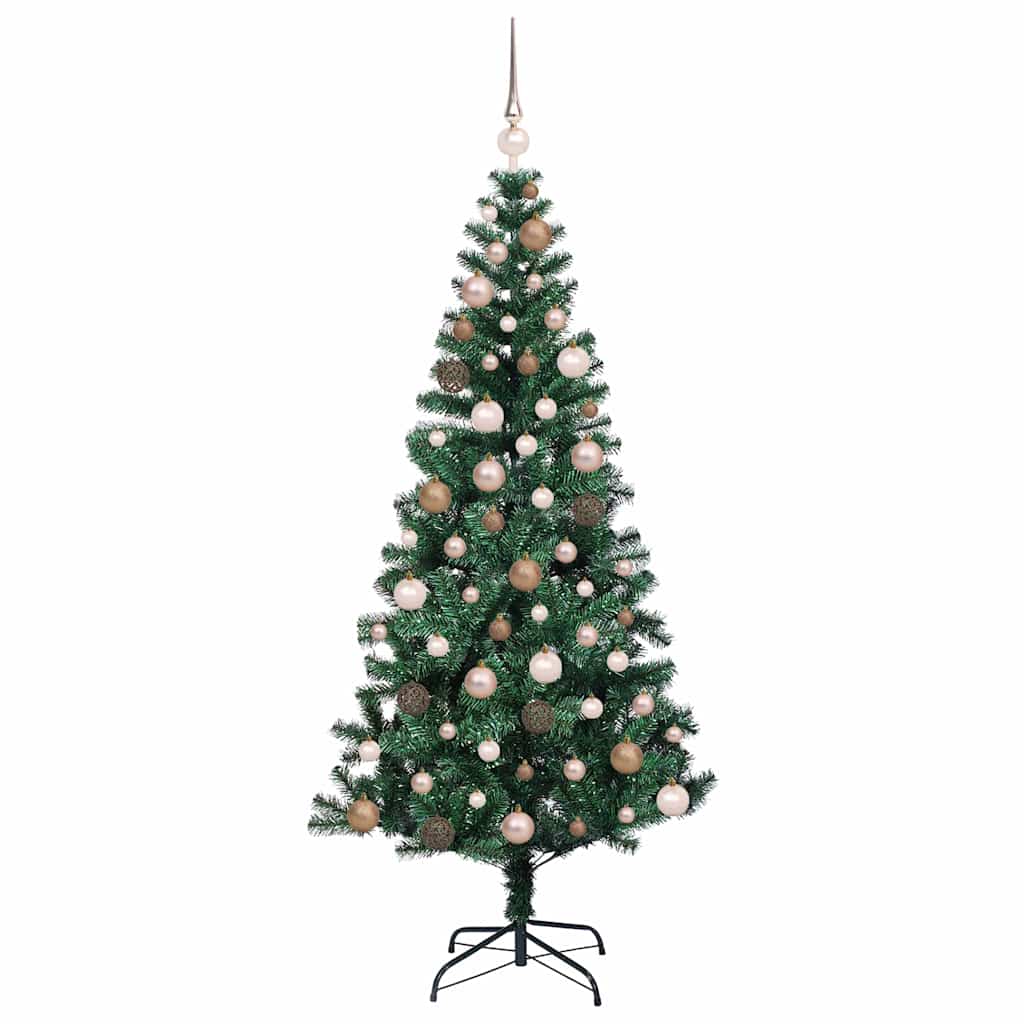 Artificial Pre-lit Christmas Tree Green 70.9" PVC and Metal