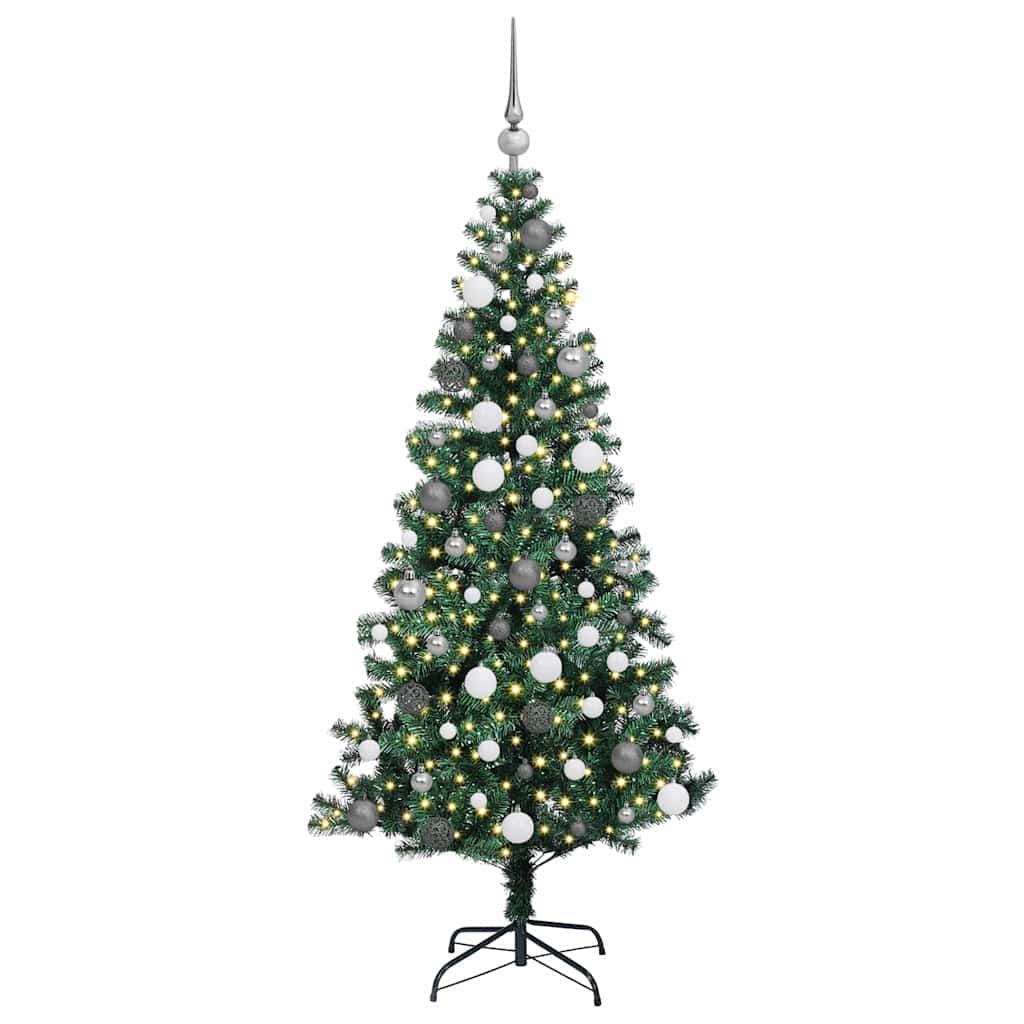 Artificial Pre-lit Christmas Tree Green 70.9" PVC and Metal