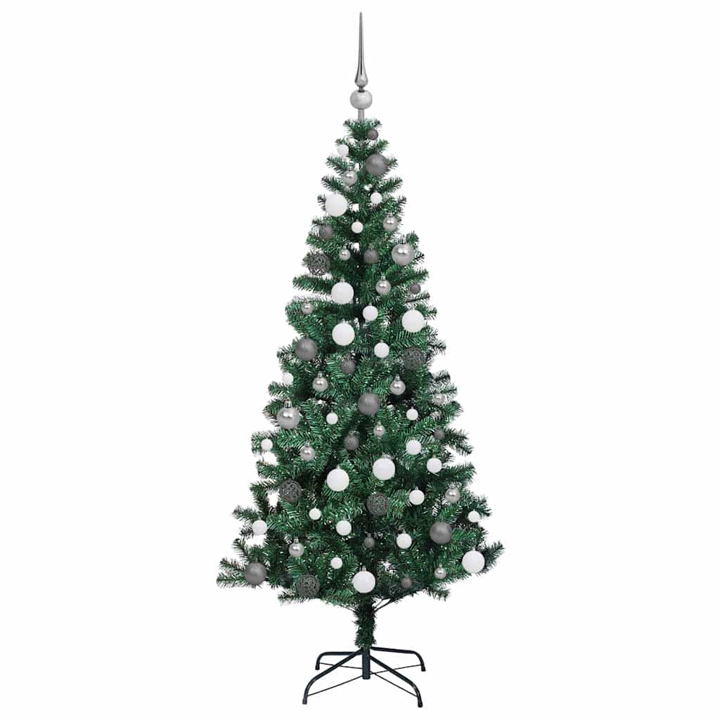 Artificial Pre-lit Christmas Tree Green 70.9" PVC and Metal