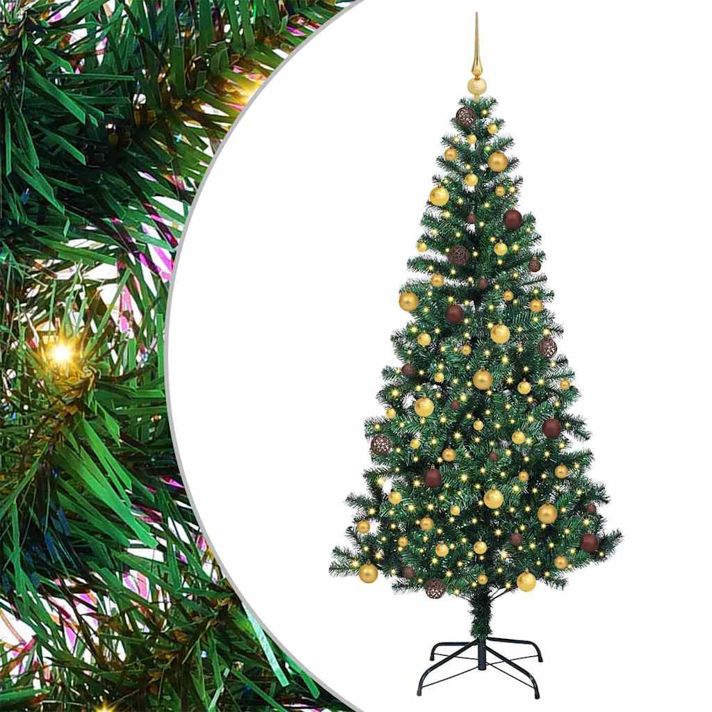Artificial Pre-lit Christmas Tree Green 82.7" PVC and Metal