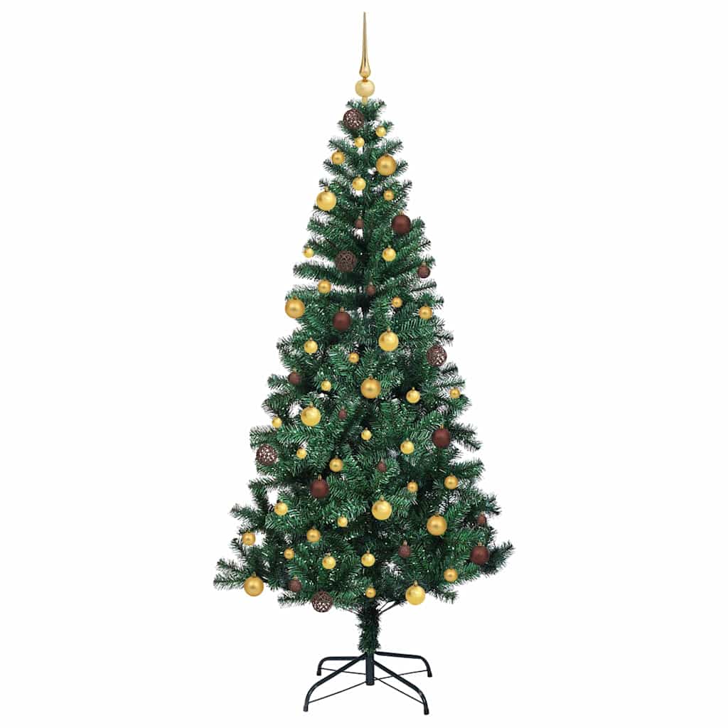 Artificial Pre-lit Christmas Tree Green 82.7" PVC and Metal