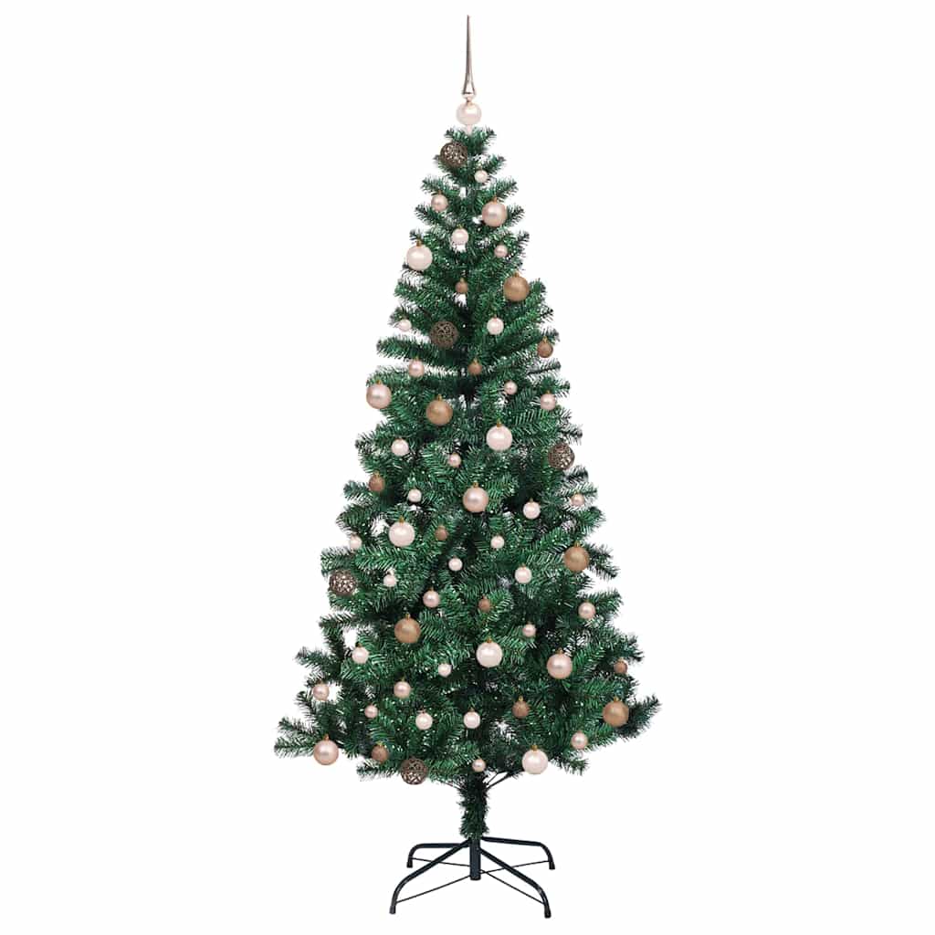 Artificial Pre-lit Christmas Tree Green 82.7" PVC and Metal