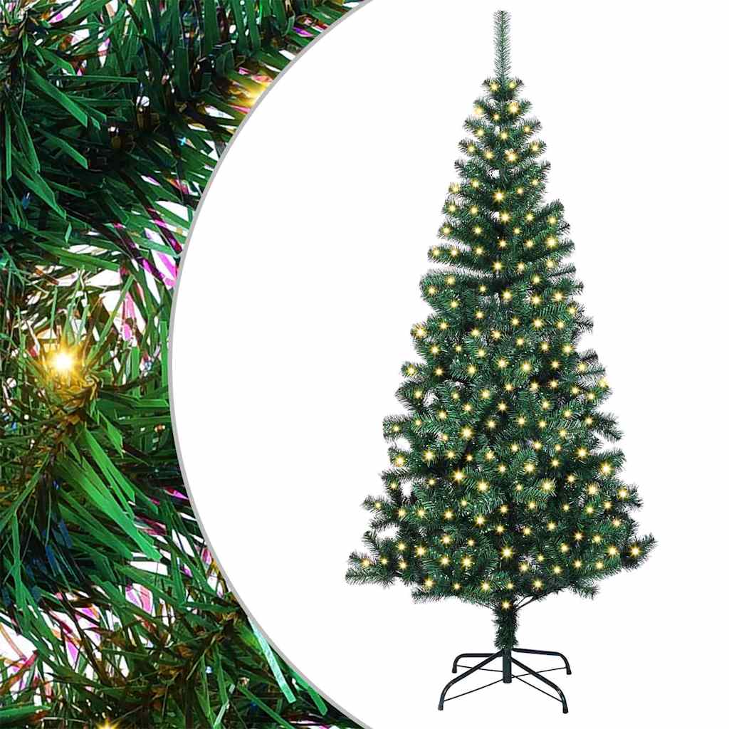 Artificial Pre-lit Christmas Tree Green 94.5" PVC and Metal