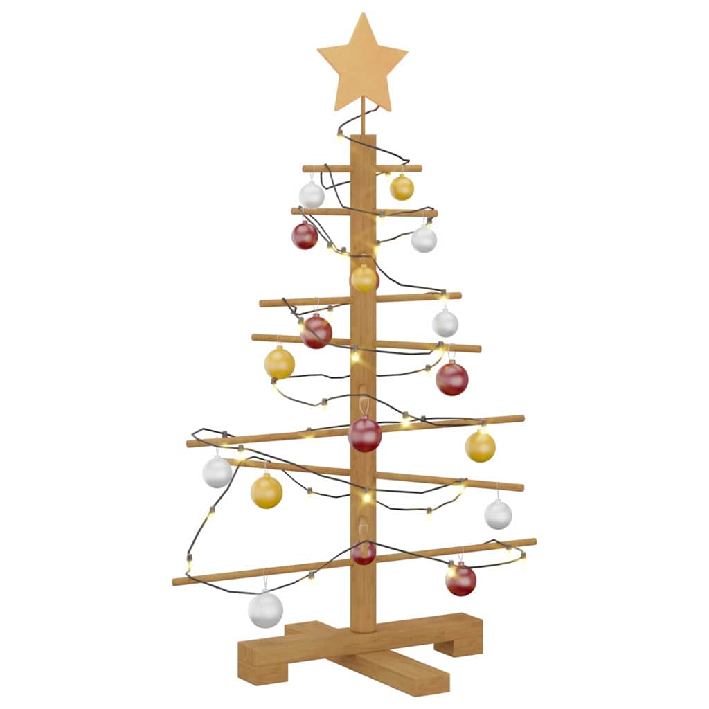 Wooden Christmas Tree with Stand Brown 29.5" bamboo