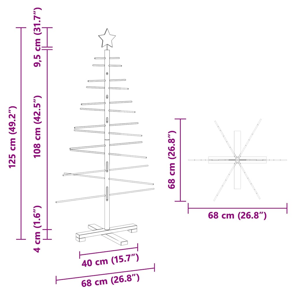 Wooden Christmas Tree with Stand Brown 49.2" bamboo