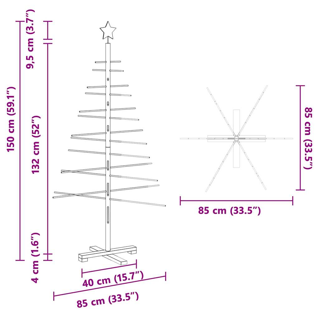 Wooden Christmas Tree with Stand Brown 59.06 in Bamboo