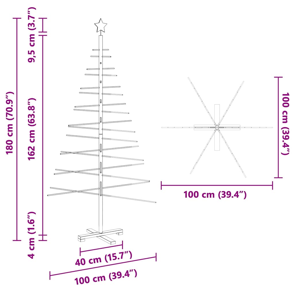 Wooden Christmas Tree with Stand Brown 70.87 in Bamboo