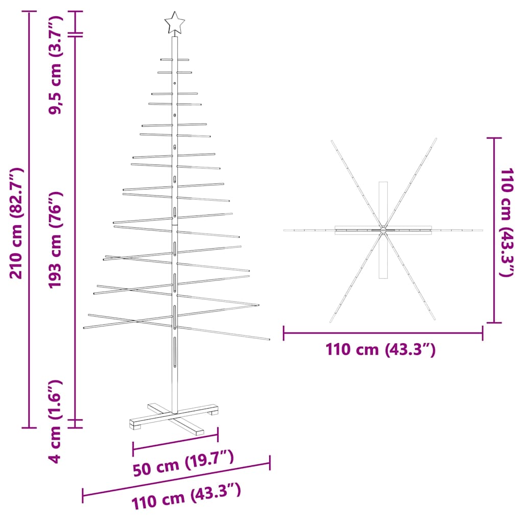 Wooden Christmas Tree with Stand Brown 82.68 in Bamboo