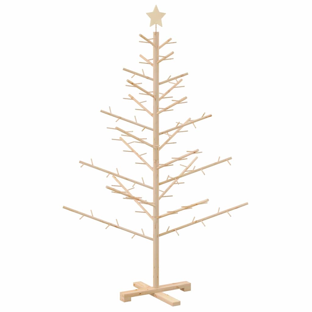 Wooden Christmas Tree with Stand Natural 59.1" Solid pine wood