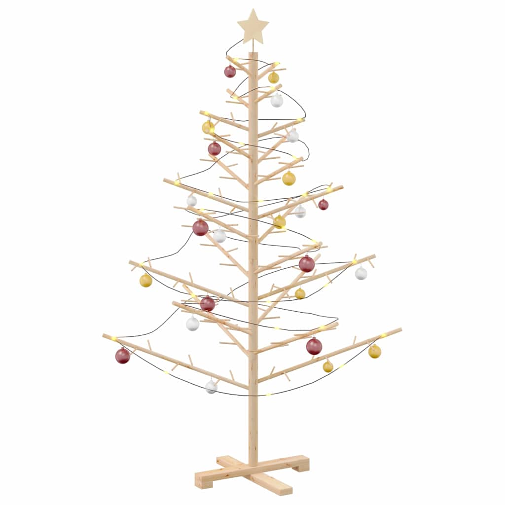 Wooden Christmas Tree with Stand Natural 59.1" Solid pine wood