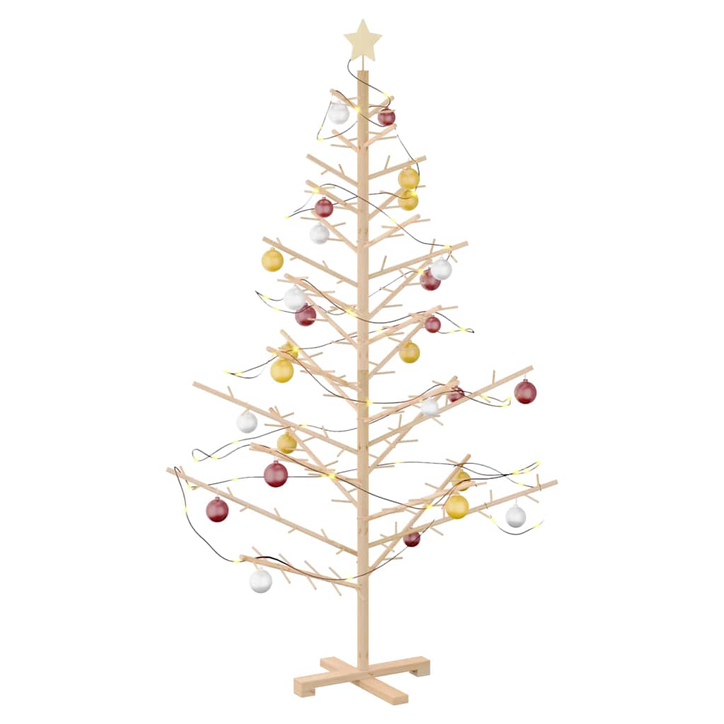 Wooden Christmas Tree with Stand Natural 70.9" Solid pine wood