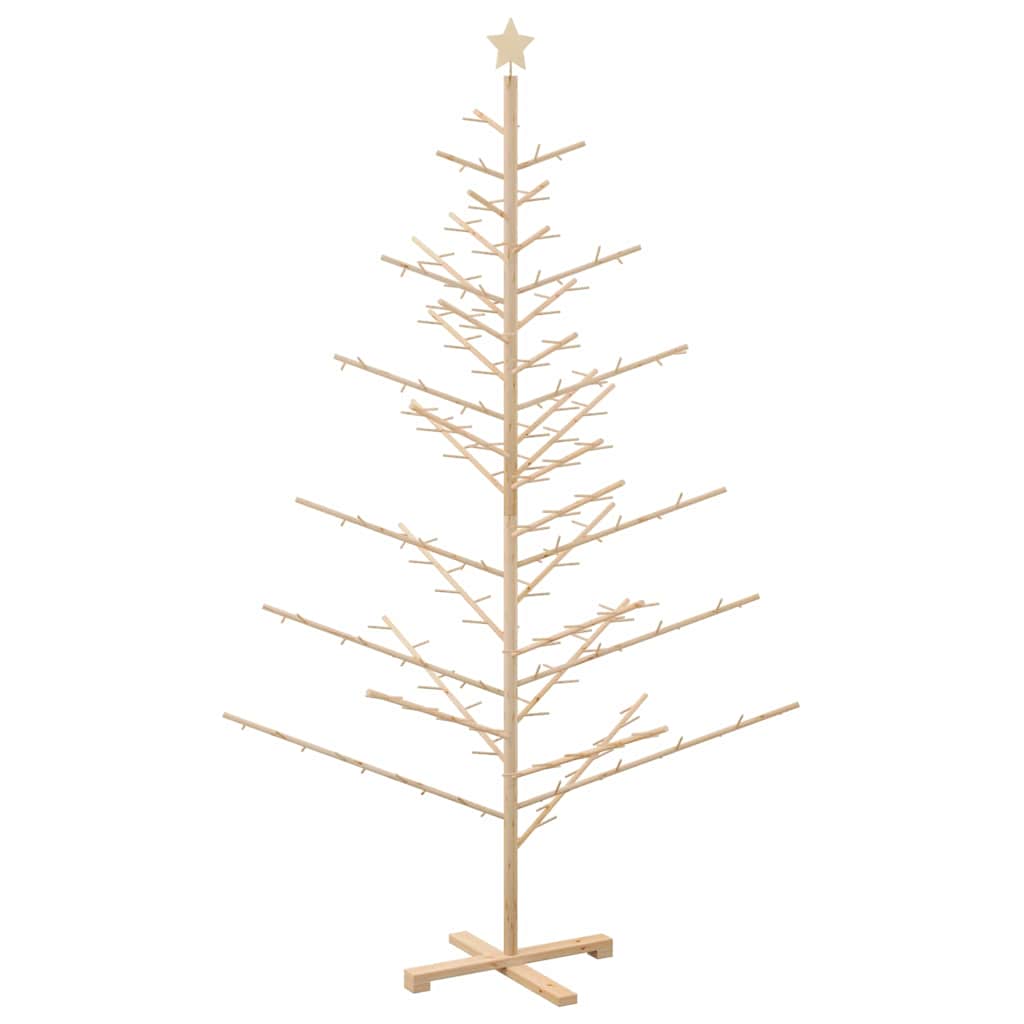 Wooden Christmas Tree with Stand Natural 82.7" Solid pine wood