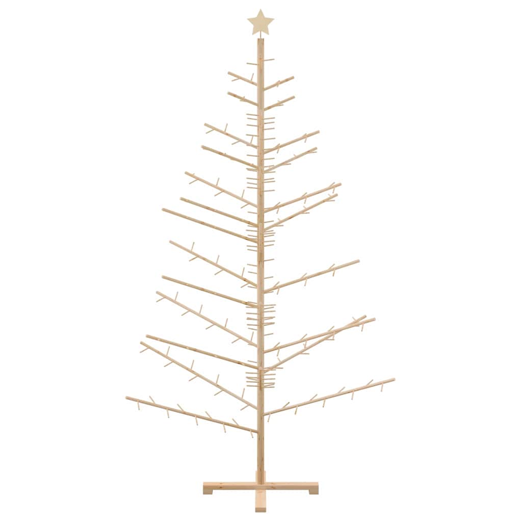 Wooden Christmas Tree with Stand Natural 82.7" Solid pine wood