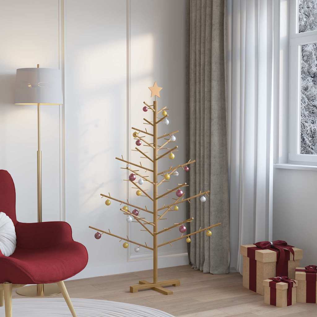 Wooden Christmas Tree with Stand Brown 59.1" Solid pine wood