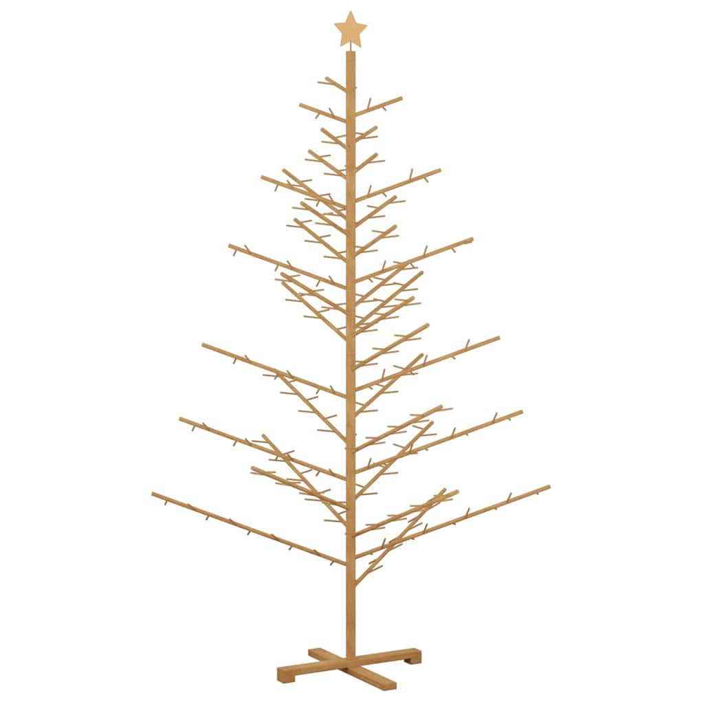 Wooden Christmas Tree with Stand Brown 82.7" Solid pine wood