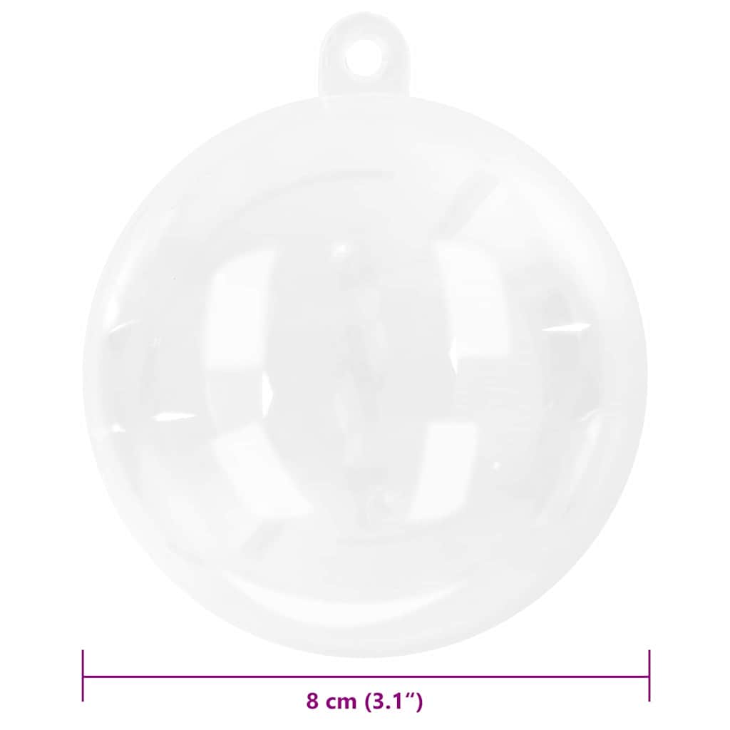Christmas Bauble Set 25 pcs Transparent Ø 3.15 in Plastic