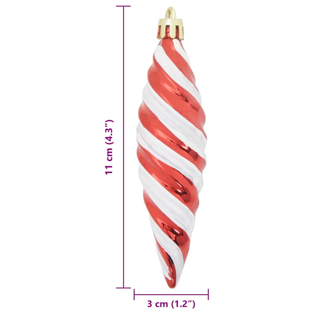 Christmas Spiral Shape Ball 40 pcs Red