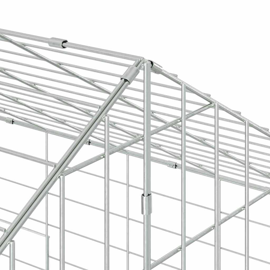 Rabbit Cage Silver 236.22 x 30.71 x 30.71 in Galvanised Steel