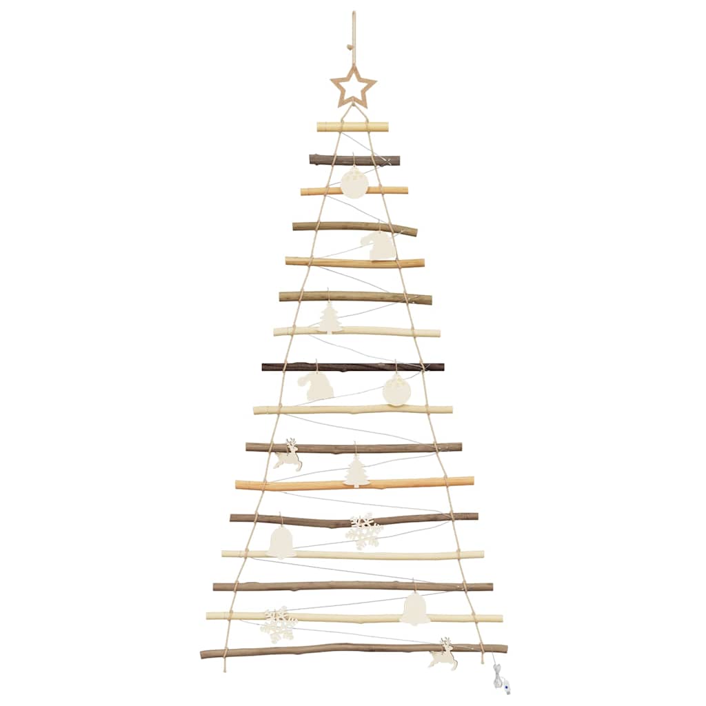 Christmas Tree with 50 LEDs Natural 47.2" Solid Ash wood