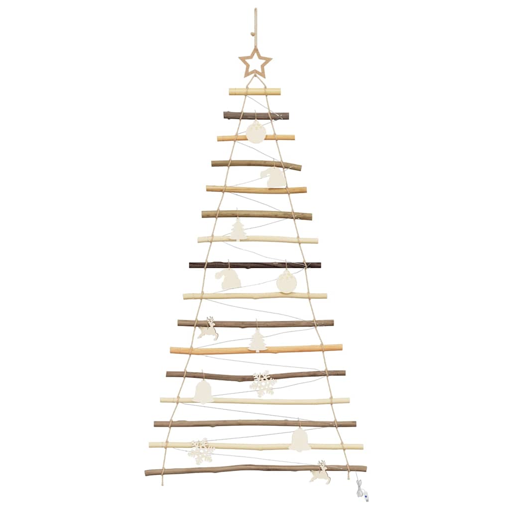 Christmas Tree with 80 LEDs Natural 59.1" Solid Ash wood
