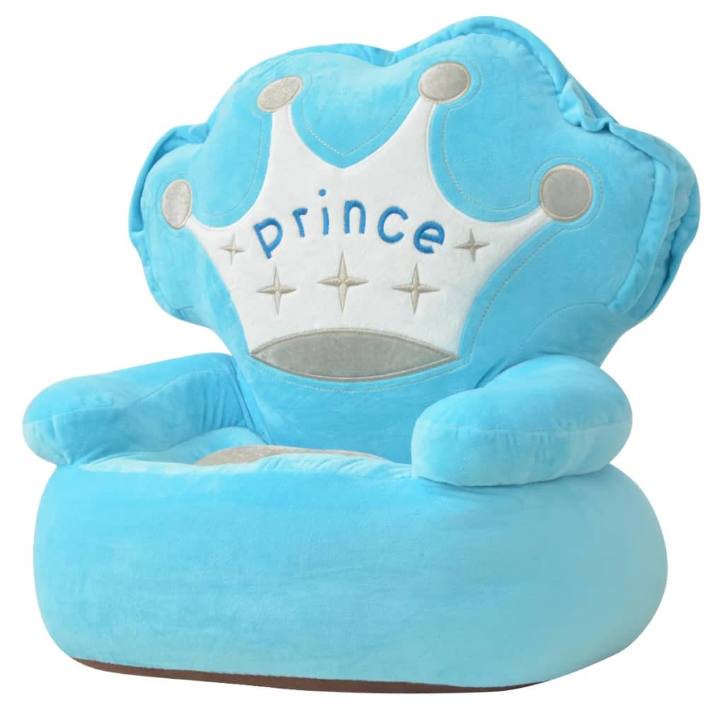 Kids'Chair Blue Polyester plush 20.5 x 18.9 x 19.7 in