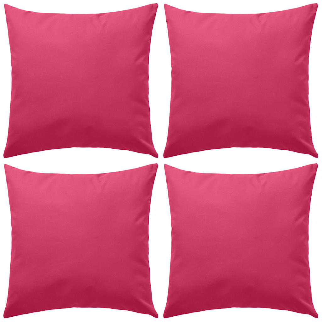 Outdoor Pillow Set of 4 Pink Polyester fabric 18 x 18 in