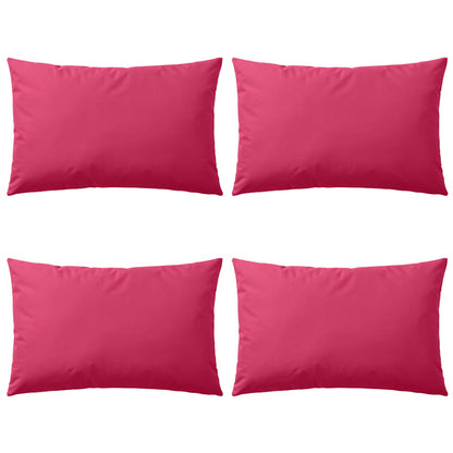 Outdoor Pillow Set of 4 Pink Polyester Fabric with PP Filling
