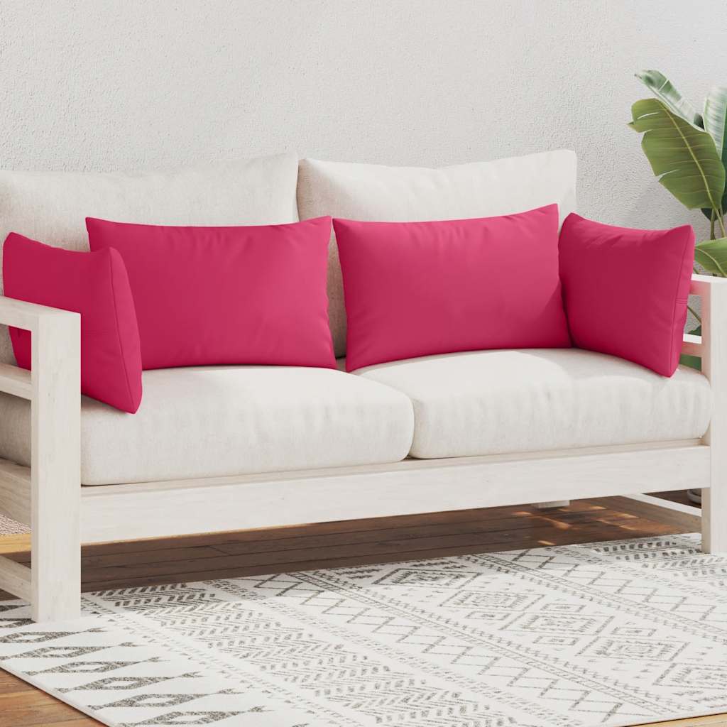 Outdoor Pillow Set of 4 Pink Polyester Fabric with PP Filling