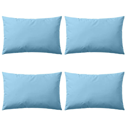 Outdoor Pillow Set of 4 Light Blue Polyester 23.6 in x 15.7 in