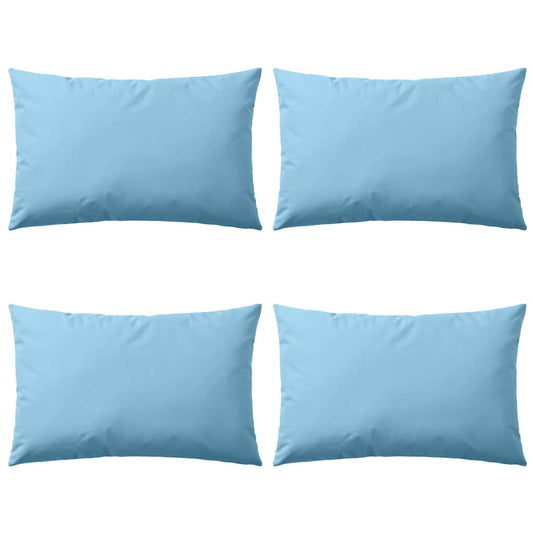 Outdoor Pillow Set of 4 Light Blue Polyester 23.6 in x 15.7 in