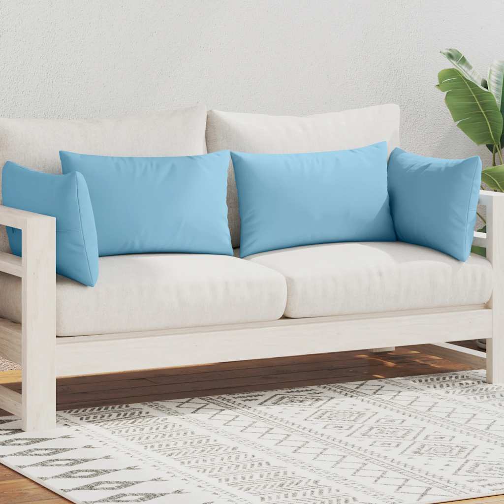 Outdoor Pillow Set of 4 Light Blue Polyester 23.6 in x 15.7 in
