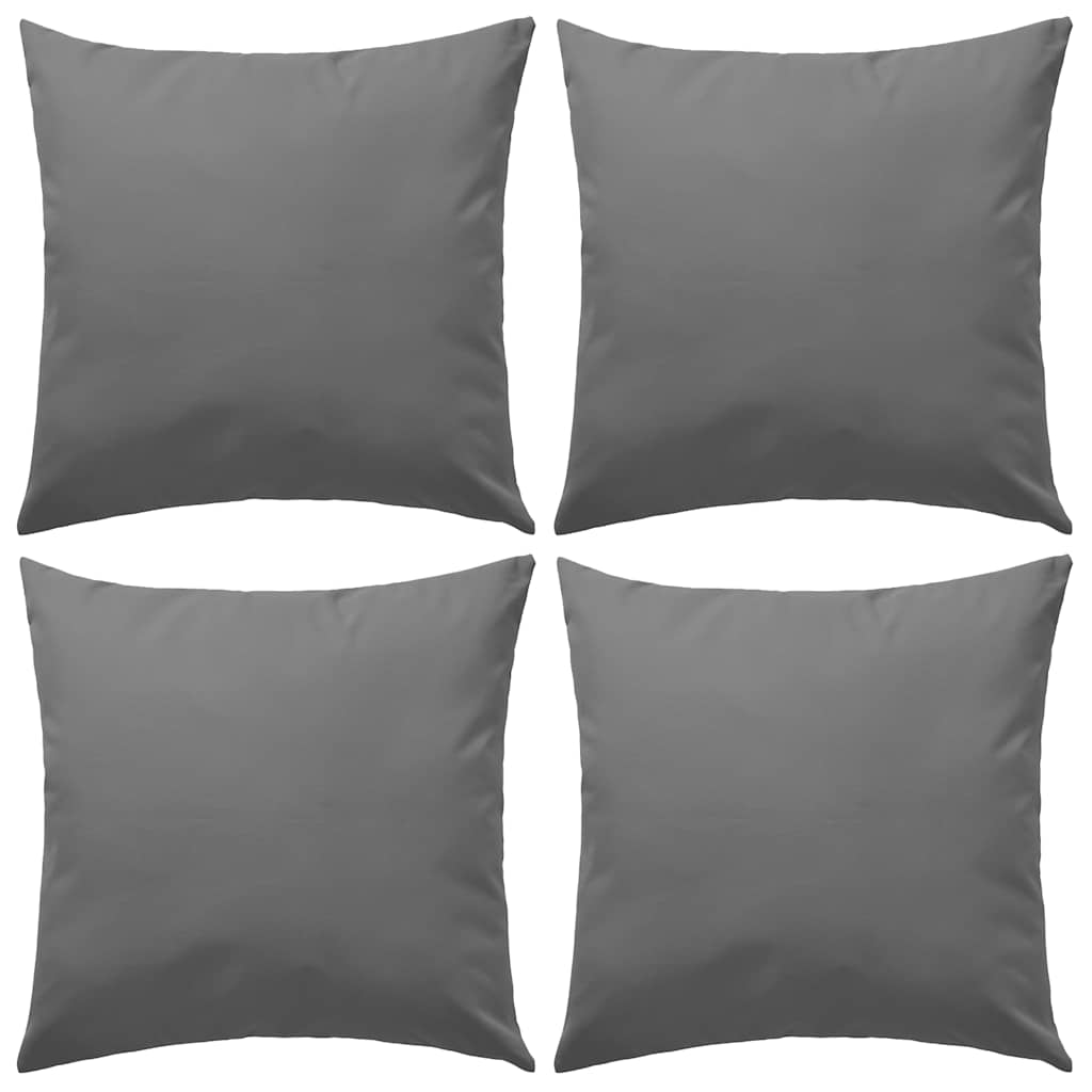 Outdoor Pillow Set of 4 Grey Polyester 17.7 x 17.7 in