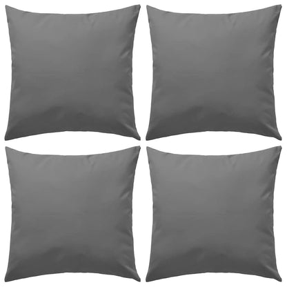 Outdoor Pillow Set of 4 Grey Polyester 17.7 x 17.7 in