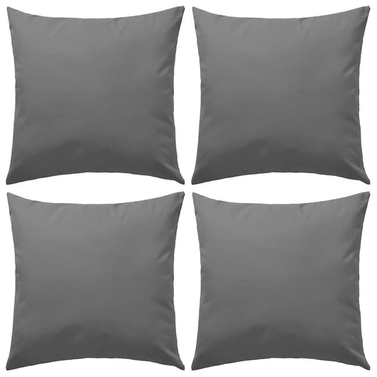 Outdoor Pillow Set of 4 Grey Polyester 17.7 x 17.7 in