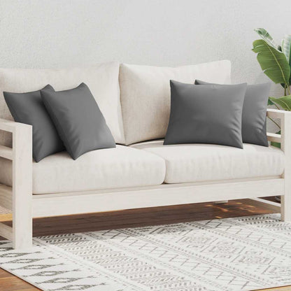 Outdoor Pillow Set of 4 Grey Polyester 17.7 x 17.7 in