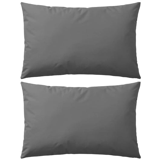 Outdoor Pillow Set of 2 Gray Polyester Medium Water-resistant