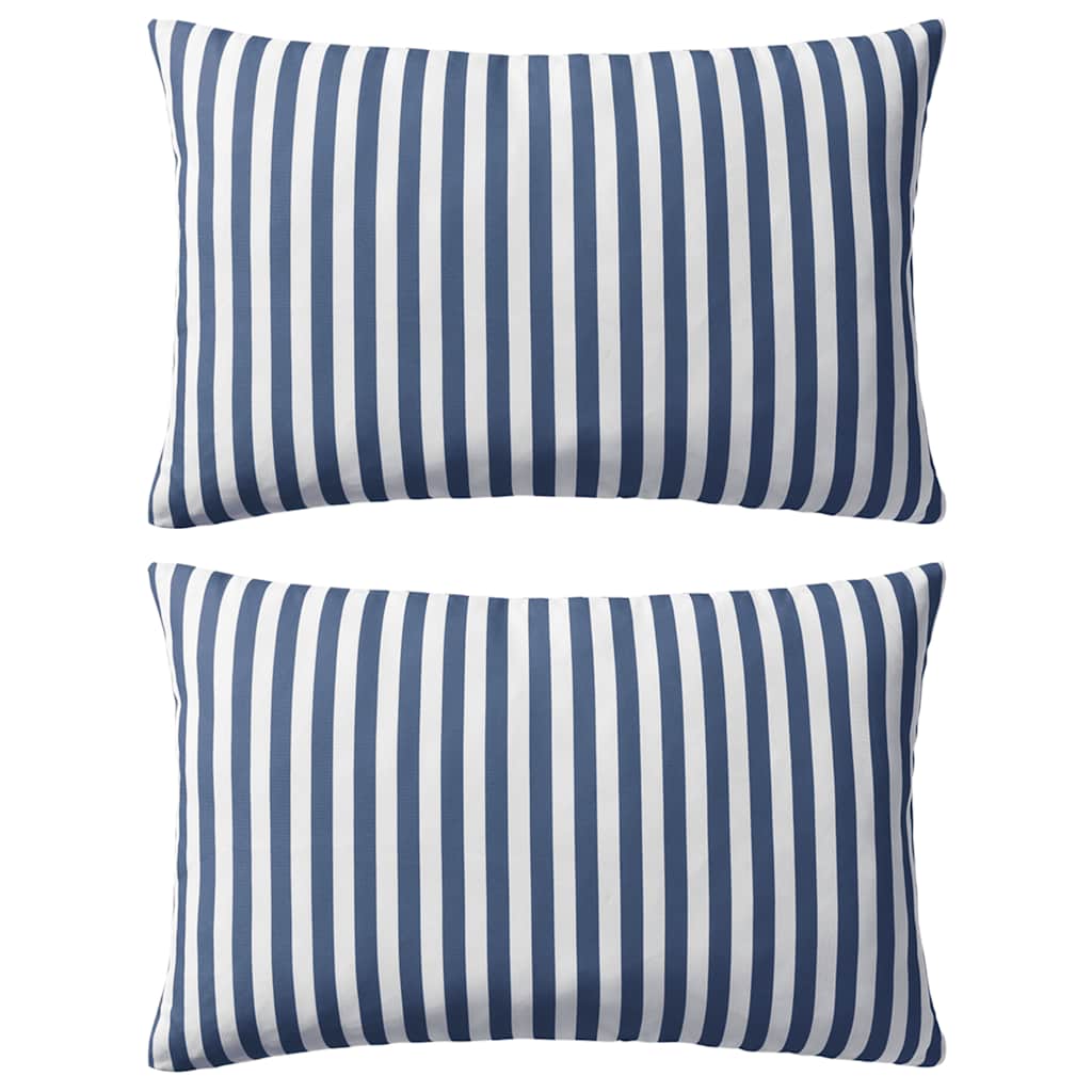 Outdoor Pillow Set of 2 Navy Polyester fabric with 1 lb PP filling