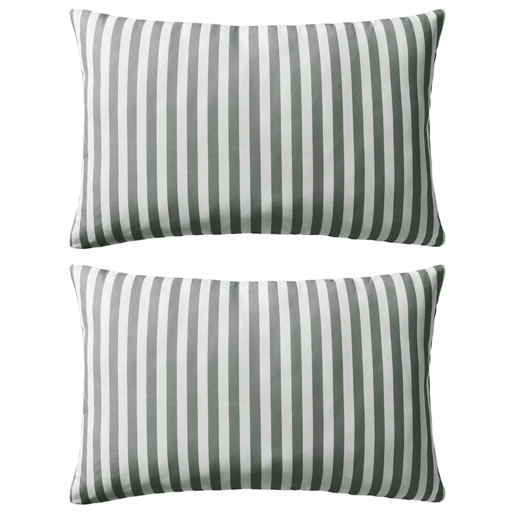 Outdoor Pillow Set of 2 Grey Polyester 23.6 x 15.7 in