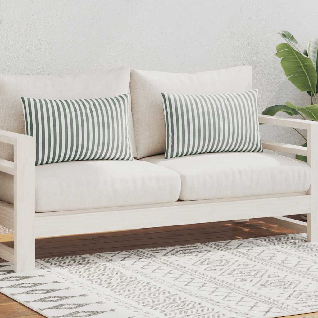 Outdoor Pillow Set of 2 Grey Polyester 23.6 x 15.7 in